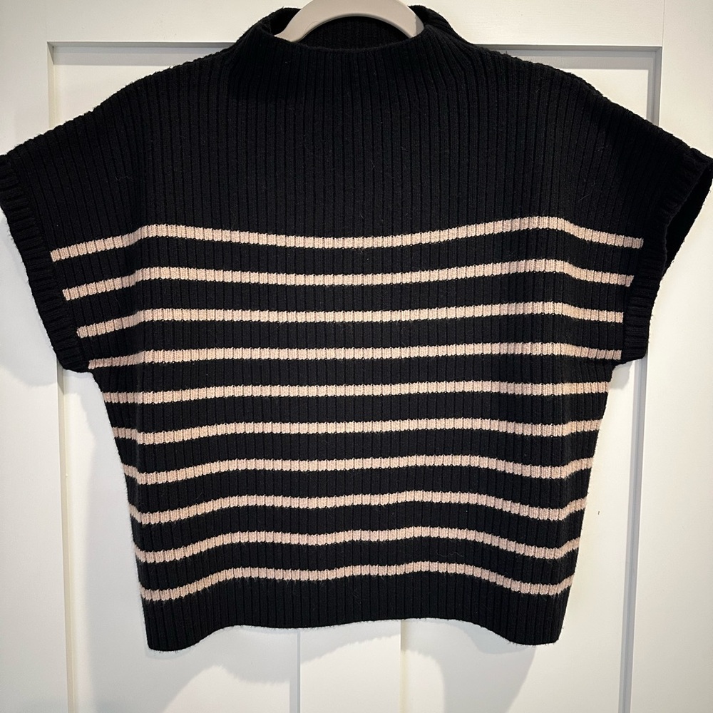 BLU PEPPER Mock Neck Striped Sweater